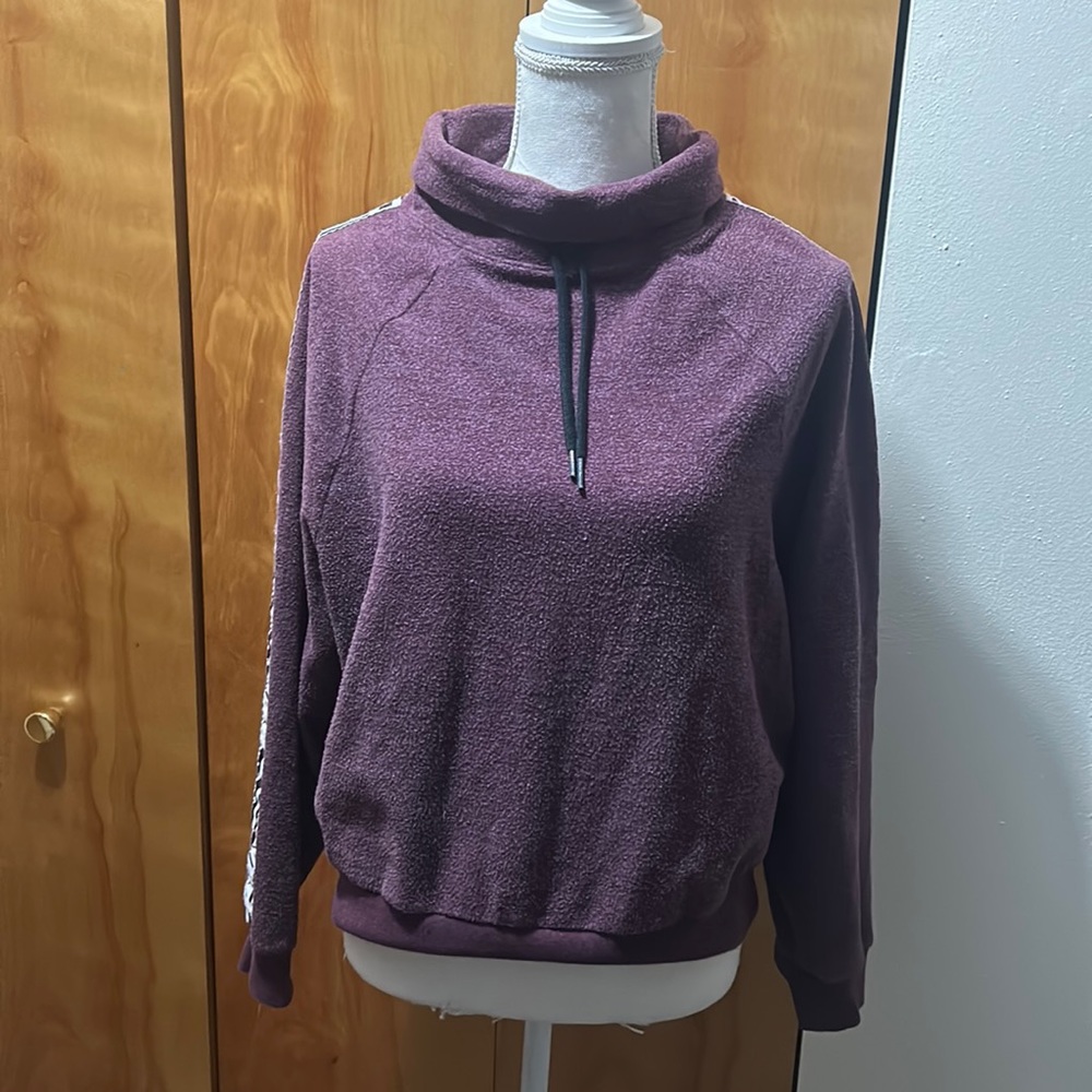 ✨✨PINK Victoria’s Secret Maroon Cowl Neck Long Sleeve Sweatshirt XS Oversized